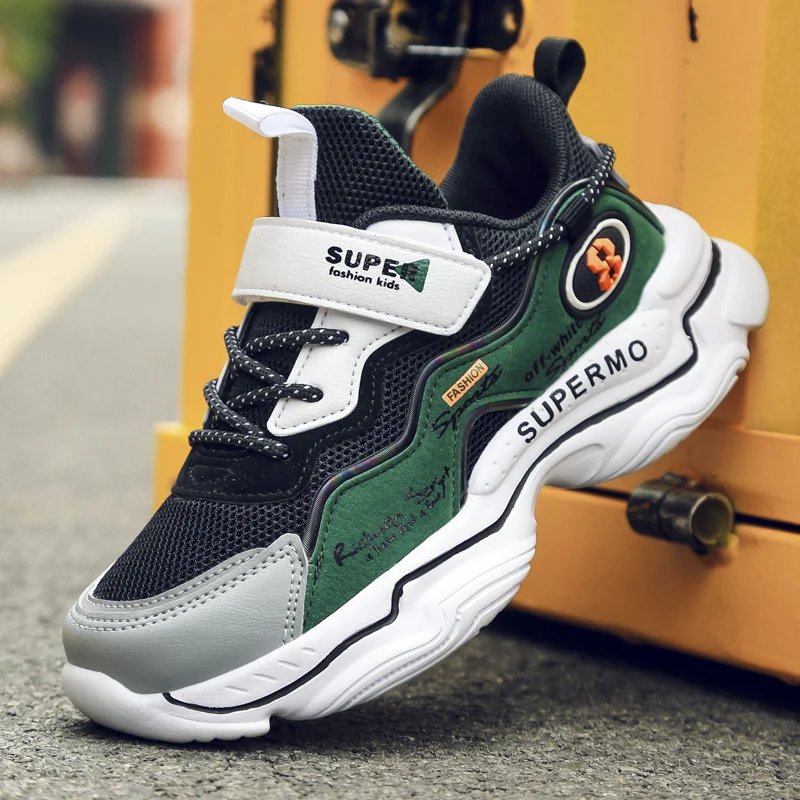 

Кроссовки детские для бега, модная Нескользящая повседневная спортивная обувь, легкие дышащие сетчатые кеды