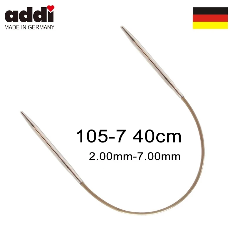 

Addi 105-7-40cm Circular Knitting Needles with Brass-Tips and Gold Cords