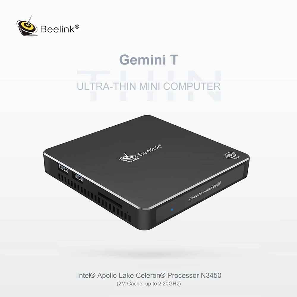 Beelink T34 мини ПК Intel Apollo Lake Celeron N3450 DDR4 6 ГБ 128 ГБ/256 Windows 10 с двумя портами HDTV 1000 м