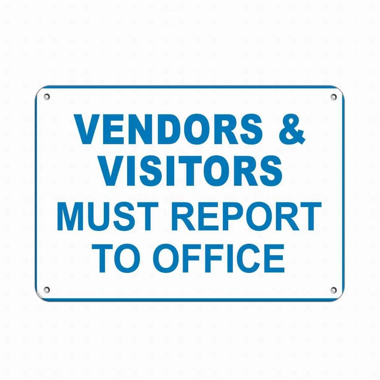 

Jesiceny New Tin Sign Vendors & Visitors Must Report to Office Warehouse Signs Safety Aluminum Metal Sign for Wall Decor