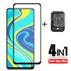 4-в-1 для Xiaomi Redmi Note 9 S стекло для Redmi Note 9 закаленное стекло полный клей протектор экрана для Redmi Note 9S стекло камеры