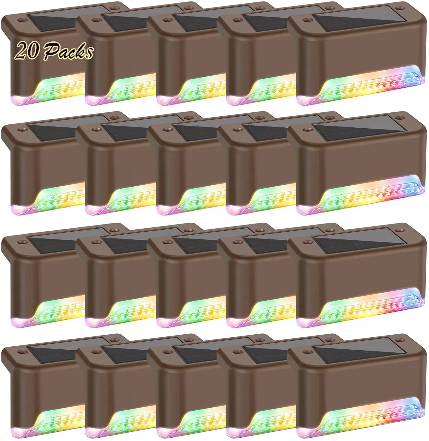 

20 шт. светодиодный солнечный светильник путь лестницы на открытом воздухе Водонепроницаемый настенный светильник сада Ландшафтный шаг пал...