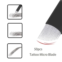 50pcs black eyebrow tattoo micro blade 0 16mm 0 18mm 0 2mm blade makeup beauty tool disposable packaging sterile safe 16u 18u