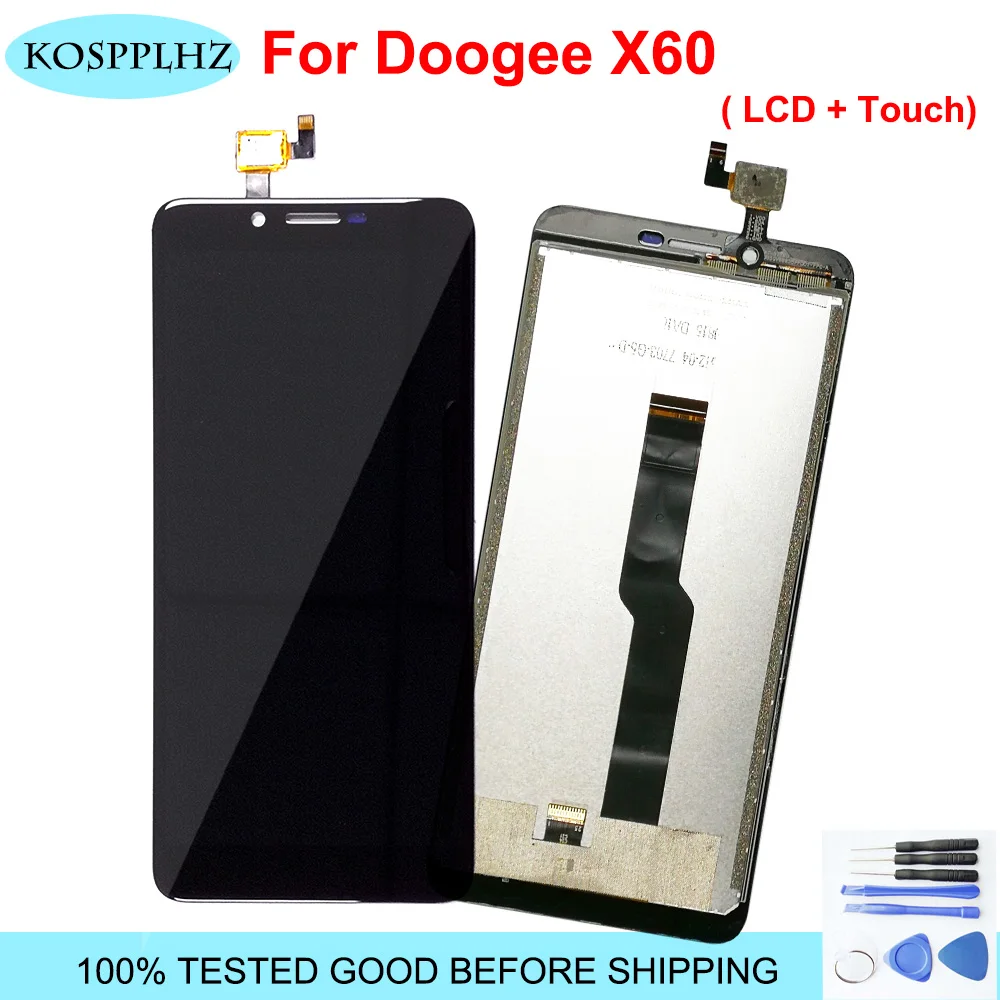 100% протестирован для ЖК-дисплея doogee x60L и сенсорного экрана в сборе 1280*640 5 дюймов X60