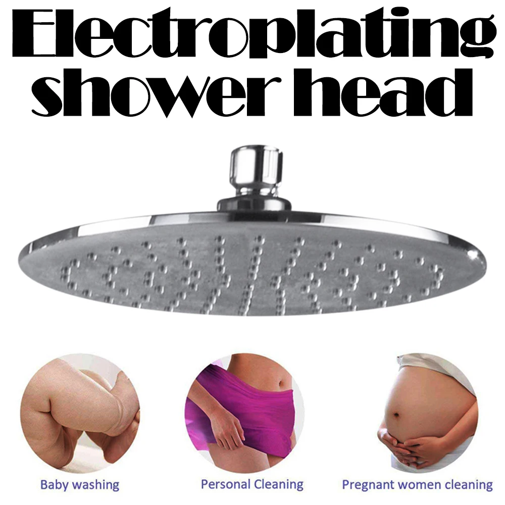 

9 Inch Large Rain Round Top Shower Head Chrome Finish With Swivel Ball Connection For Bathroom Hardware Supplies