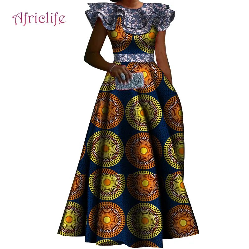 Элегантный в африканском стиле платья с принтом Новинка пэчворк Женская одежда