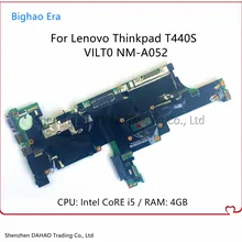 For Lenovo Thinkpad T440S Laptop Motherboard VILT0 NM-A052 Mainboard With Intel i5 CPU 4G-RAM 100% Test 04X3888 04X3903 04X3906