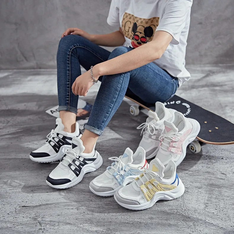 

Natascha Woman Vulcanize Shoes Women Spring Sneakers Casual Breathable Mesh Chunky Shoes Female Fashion Sneaker Lace up Shoe EVA