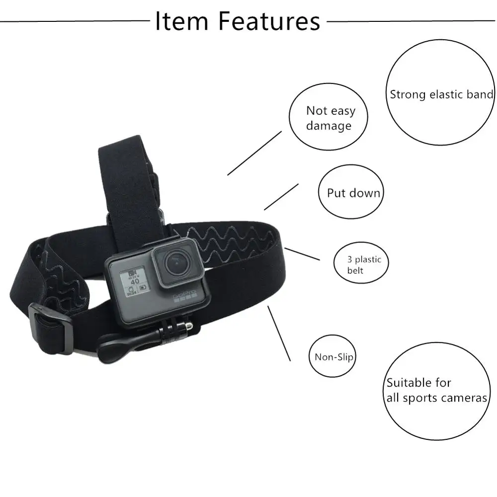 Нагрудный ремень на одно плечо + регулируемый голову для Gopro Hero8 7 6/5/4/3 SJCAM