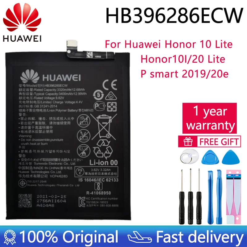 

2021 100% Orginal Hua Wei Battery HB396286ECW for Huawei Honor 10 Lite/10I/20 Lite/P smart 2019/20e