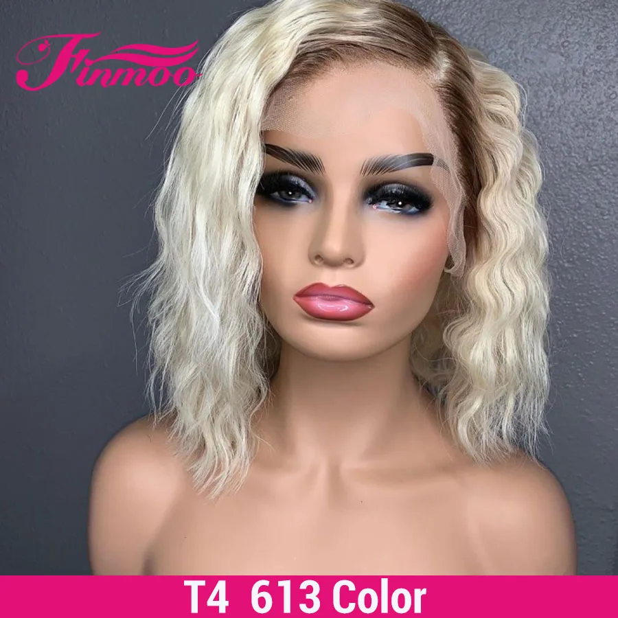 Глубокая волна парик Мёд блондинка Синтетические волосы на кружеве парики из