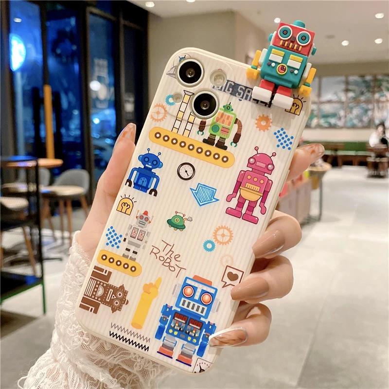 Мультяшный чехол для IPhone 12 13 11 Pro Mini XS Max XR X 7 8 10 6 6S Plus SE 2020 IPone13 мягкий ТПУ 3D телефона