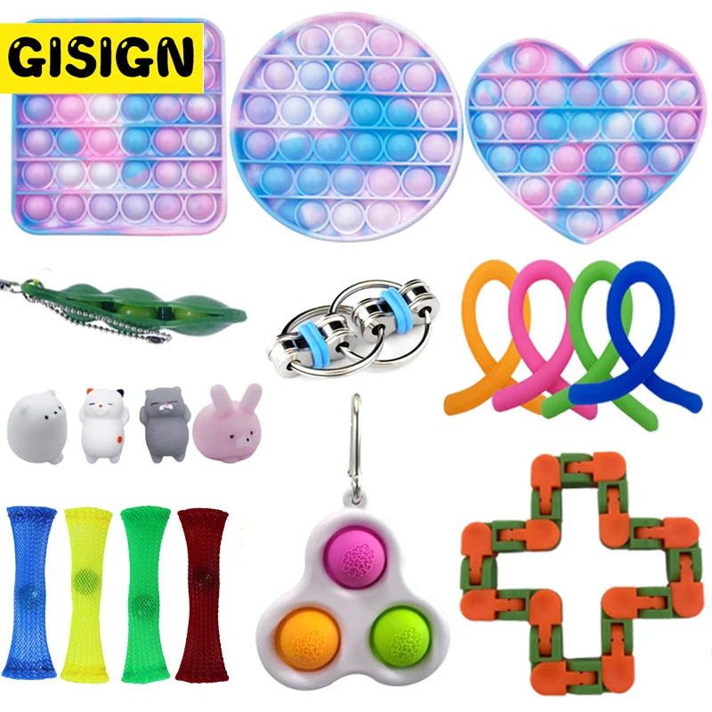 Fidget Sensory Toy Set Stress Relief Toys Antistress Autism Anxiety Relief Stress Bubble Pack Fidget Sensory Toy For Kids Adults enlarge