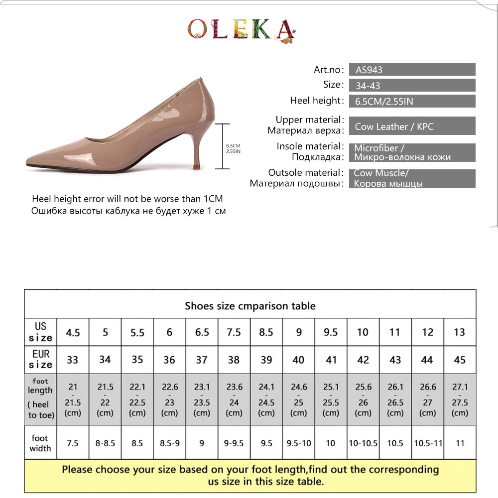 

OLEKA Thin Heels Heels Mature Style Shallow Strange Heeldress Spring/autumn Basic Pointed Toe Women Shoes AS943