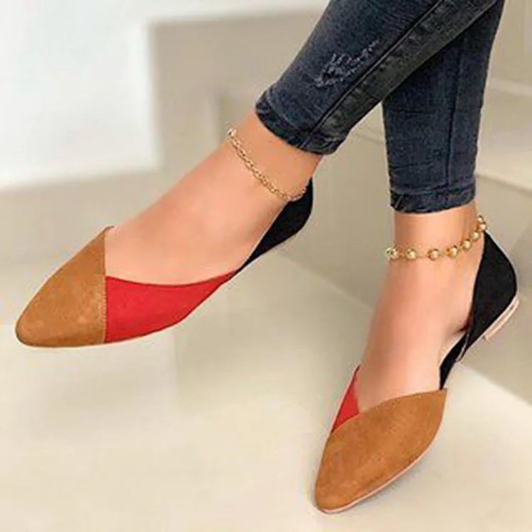 

Women Flat Casual Fashion Mixed Colors Female Sandals Comfortable Loafers Pointed Toe Slip on Office Zapatos Mujer Shoes Women