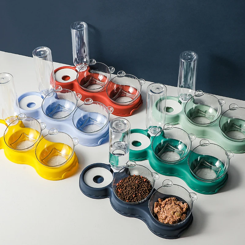 Миска для кошек с тремя чашами автоматическая кормушка Влагонепроницаемая