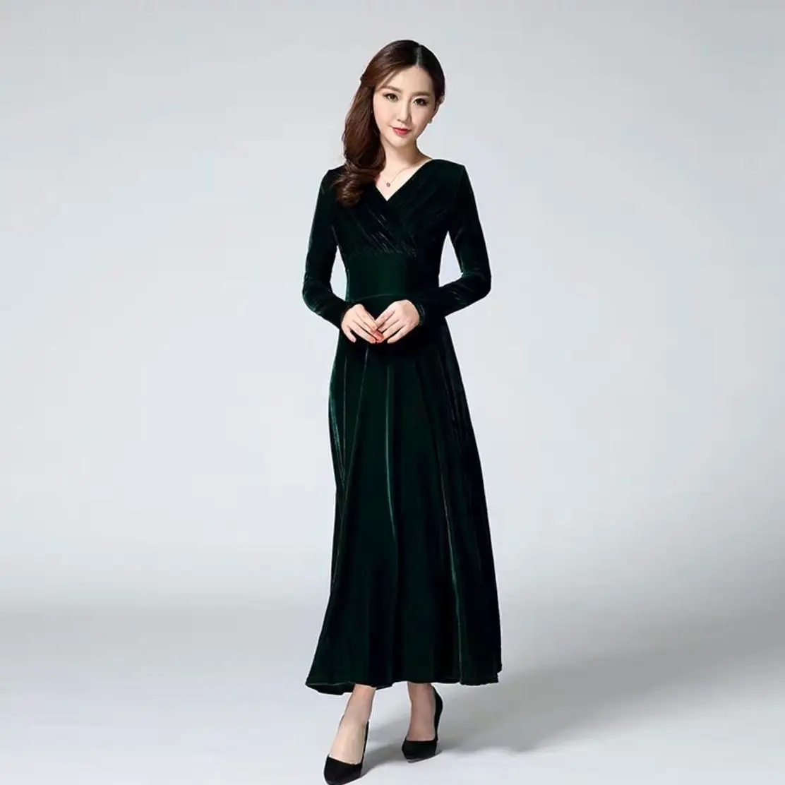 Женское Клубное вечерние нее танцевальное платье женское свободное бархатное