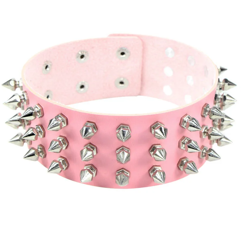 

Women Men Jewelry Spike Necklace on Neck Leather Rivet Studs Choker Collares Necklace Gothic Chocker Necklaces Jewelry