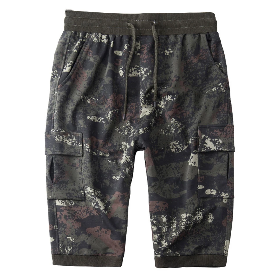 

Camouflage Big Size L-8XL Cotton Knee length military Man Short Pants Male Pockets Elastic String Waist Fashion Cargo Men Shorts