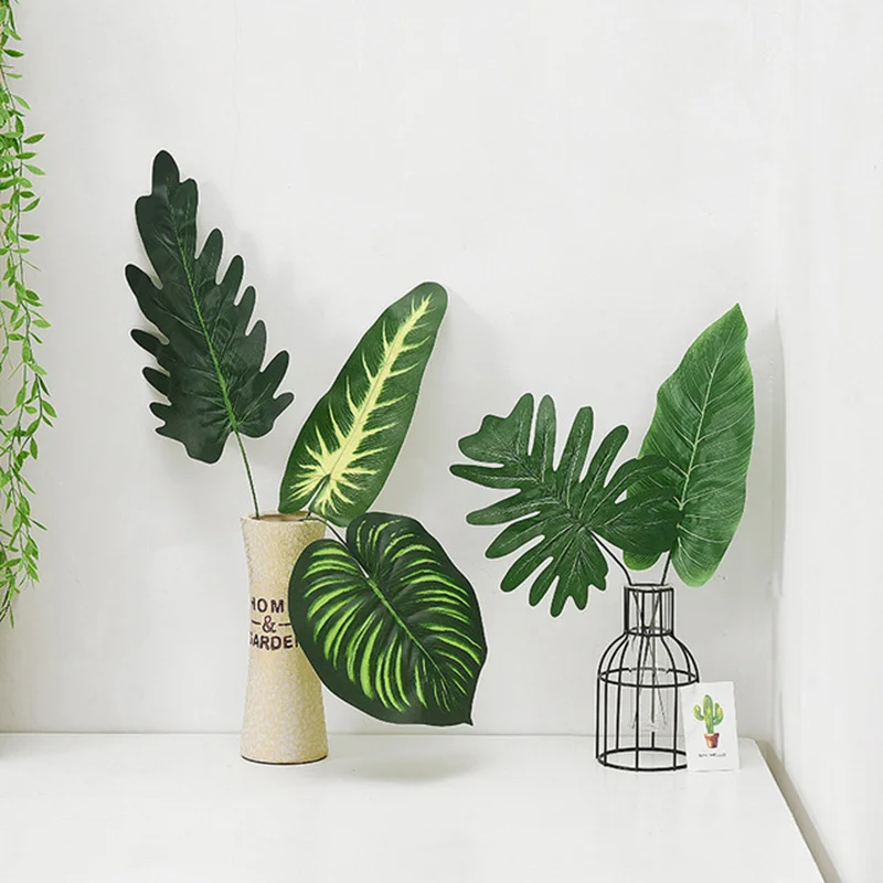 Искусственные зеленые листья монстеры 1 шт. искусственные растения украшение для