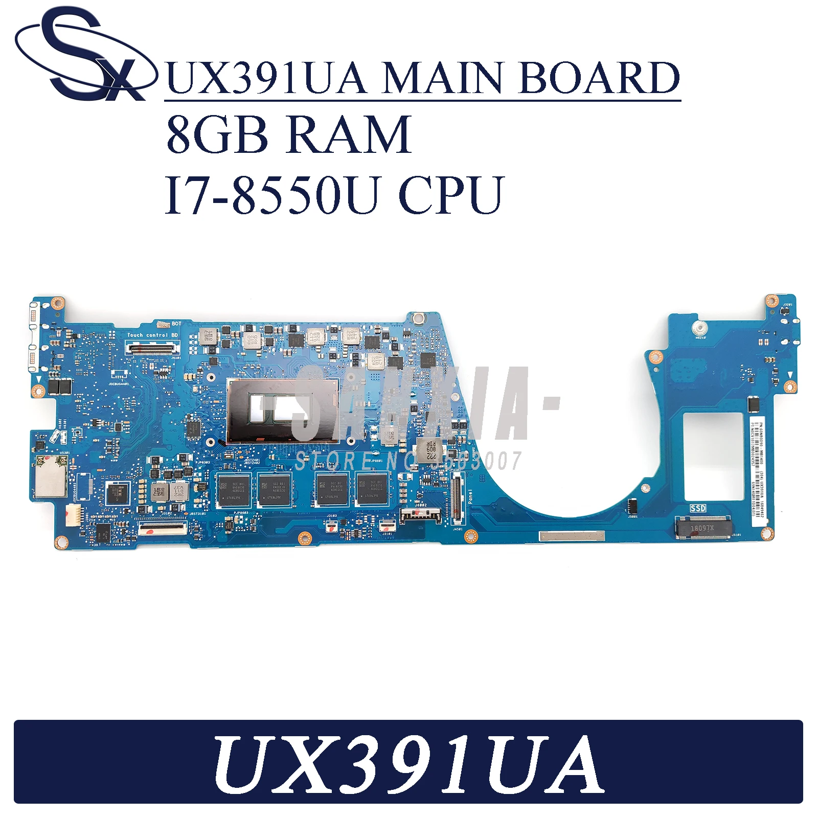 

KEFU UX391UA Laptop motherboard for ASUS ZenBook UX391UA UX391U original mainboard 8G-RAM I7-8550U