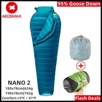 aegismax camping sleeping bag ultralight adult outdoor down sleeping bag nylon mummy three season goose down sleeping bag nano 2