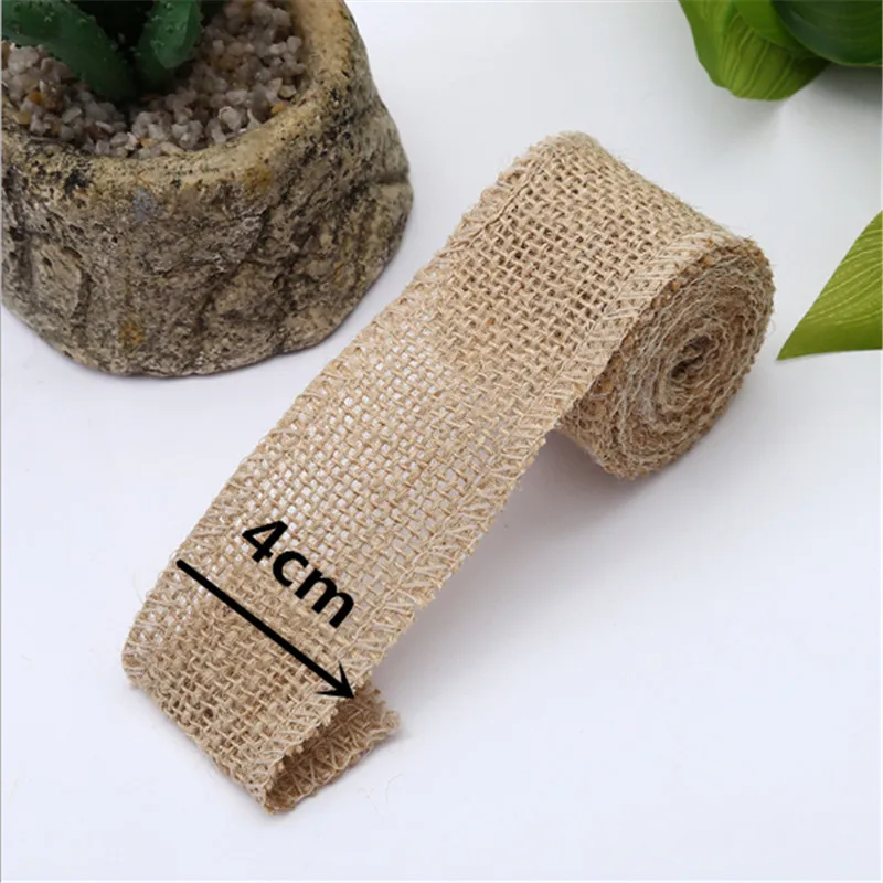 Свадебное украшение 1 м лента из натуральной джутовой мешковины в рулоне
