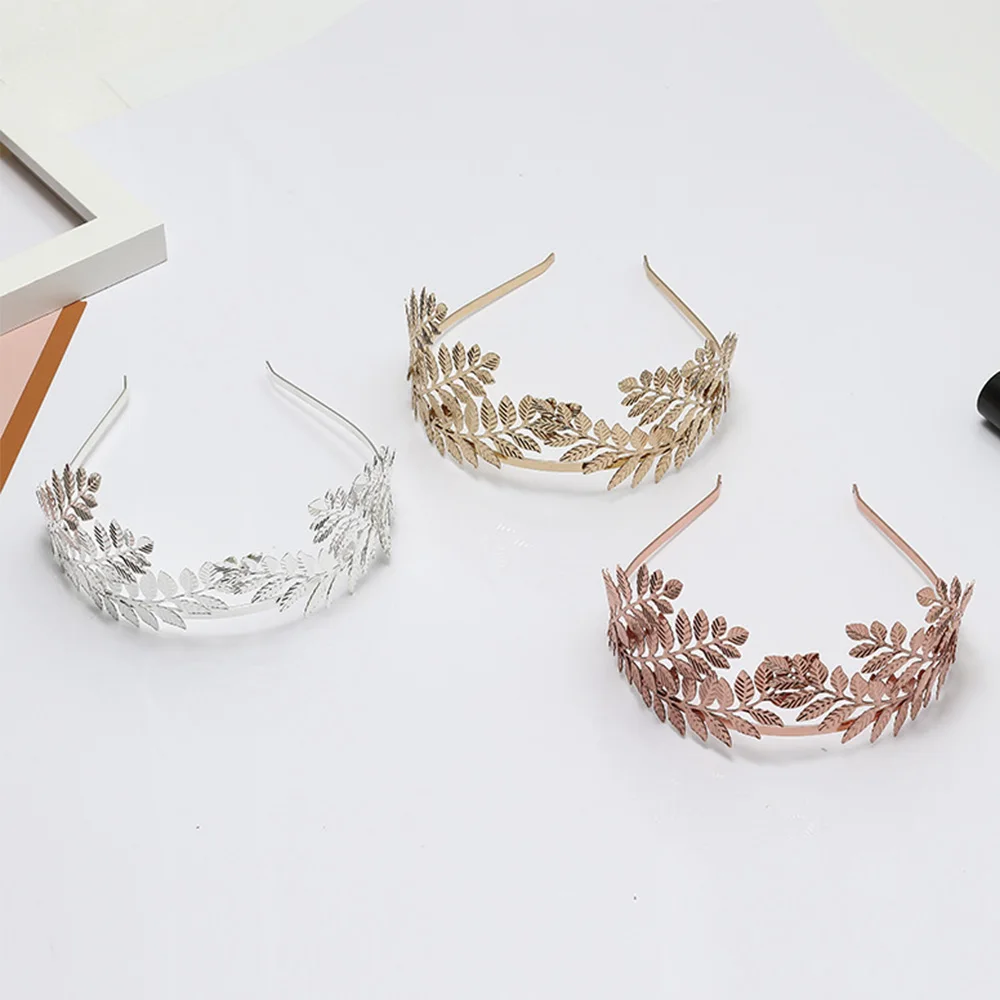 Женская повязка на голову с золотистыми листьями простой свадебный аксессуар