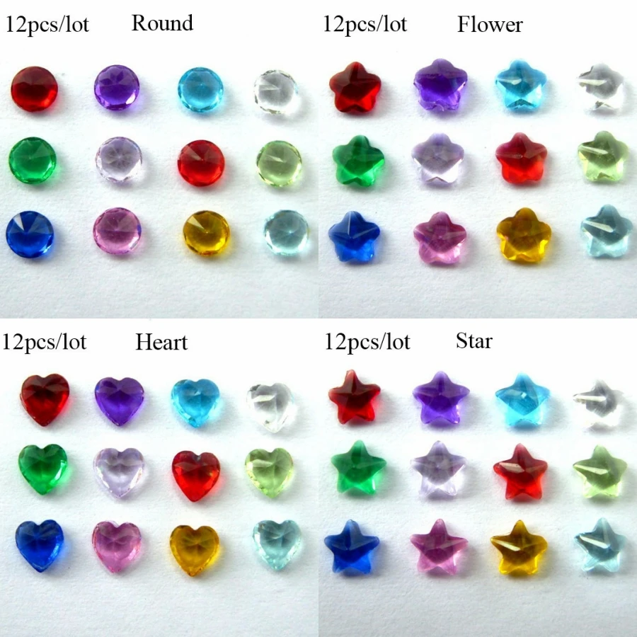 Оптовая продажа 12 шт. 4 мм Цветочное сердце круглые звезды красочный камень