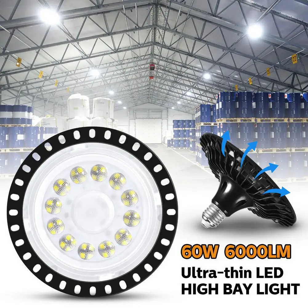 

Гаражная лампа E27, светодиодная лампа s, деформация, подвесной светильник, супер яркий промышленный светильник для мастерской, склада, ультр...