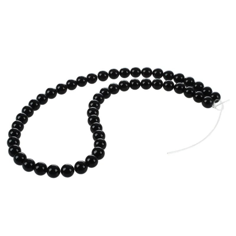 

8mm Round Black Onyx Precious Loose Beads of Semiprecious Stones
