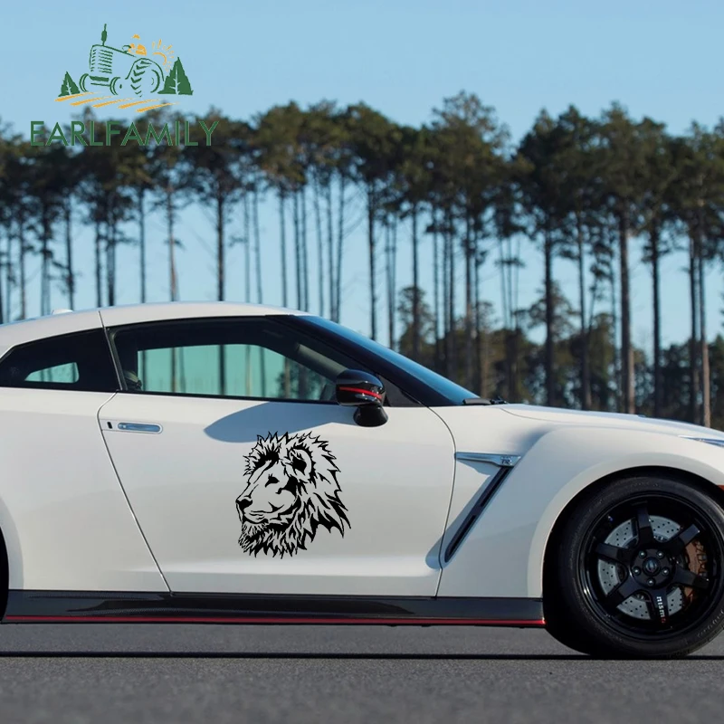 EARLFAMILY 58 см x 52 1 забавная голова льва виниловая Автомобильная оболочка наклейка