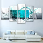Бирюзовое выражение абстрактная Настенная картина 5 панелей современный Бирюзовый холст HD печатная картина домашний декор подарки в скандинавском стиле