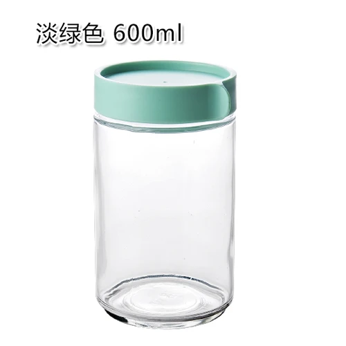 600ML-green 1 шт. кухонный запаянный в стекло банки с крышкой злаковые закуски резервуар для хранения молока накладные ногти контейнер для печенья бутылка для хранения WF815415 - Цвет: 600ML-green