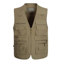 plus size s 5xl men spring autumn casual thin breathable multi pocket waistcoat mens baggy vest with many pockets outdoor jacket