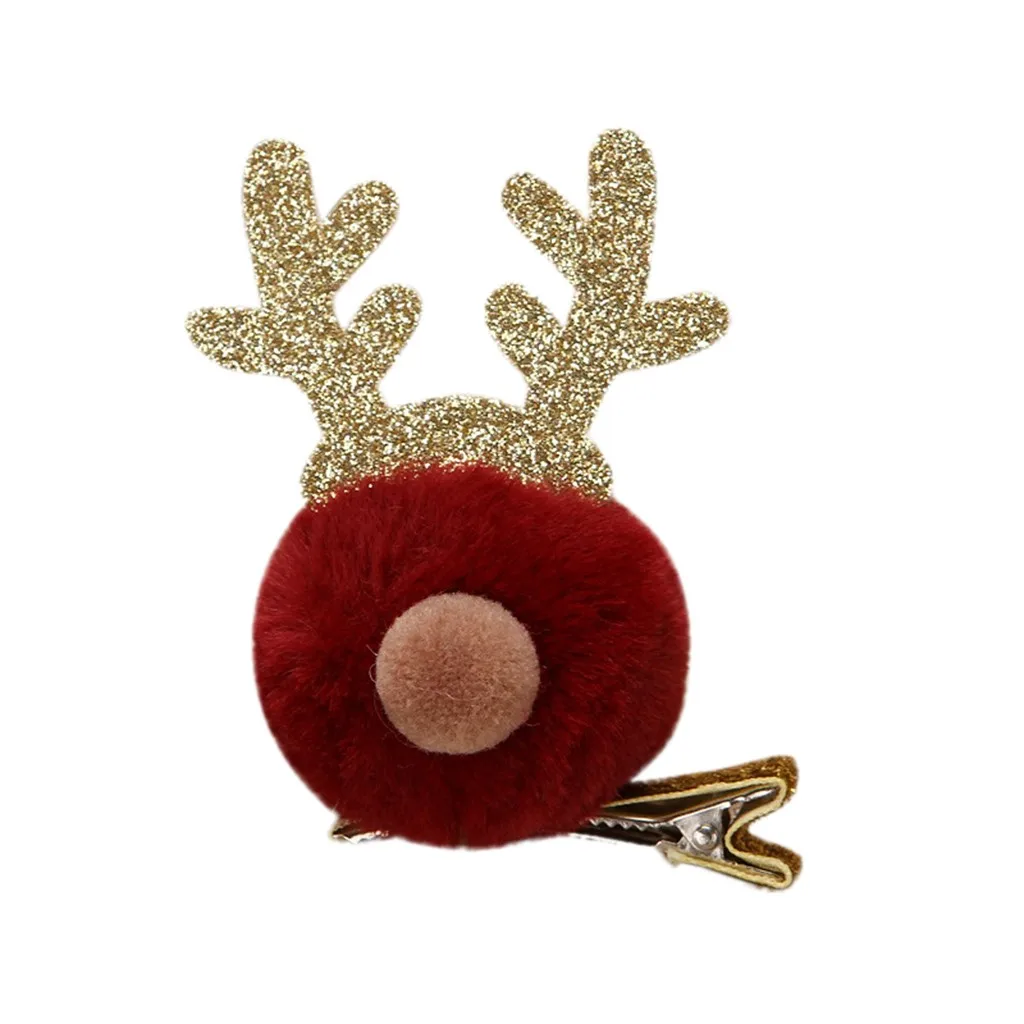 Милые детские заколки повязка на голову новый плюшевый Рождественский детский