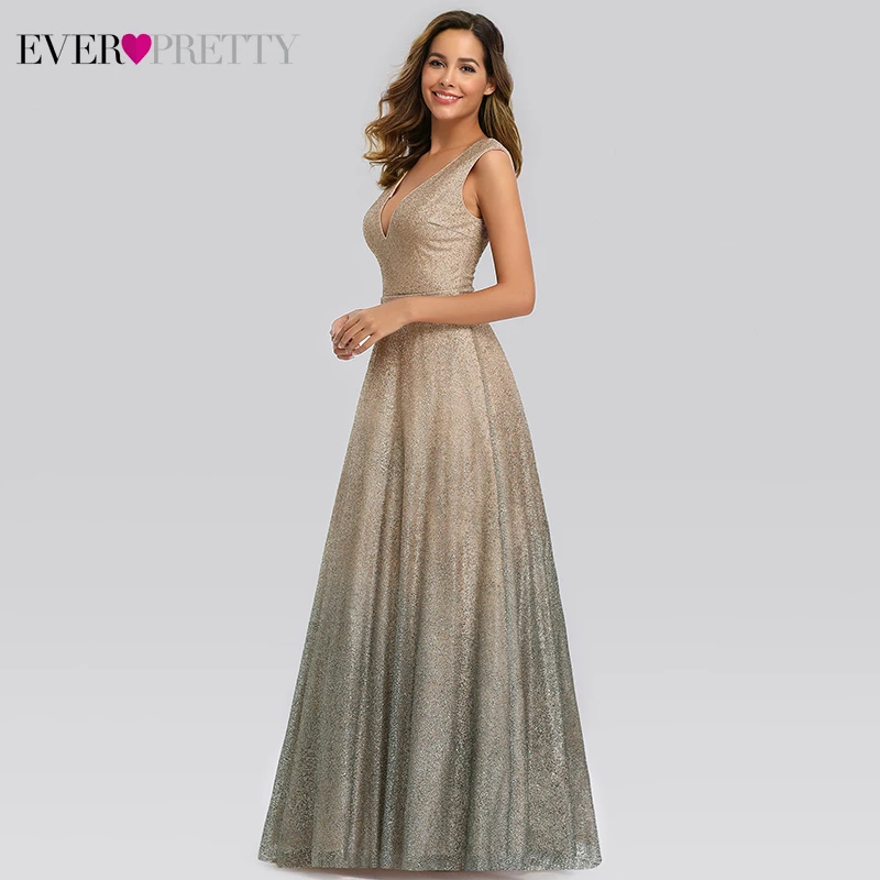 Sparkle Evening Dresses Ever Pretty EP00826BH A-Line Double V-Neck Tulle Sexy Formal Dresses For Party Vestido De Festa Longo
