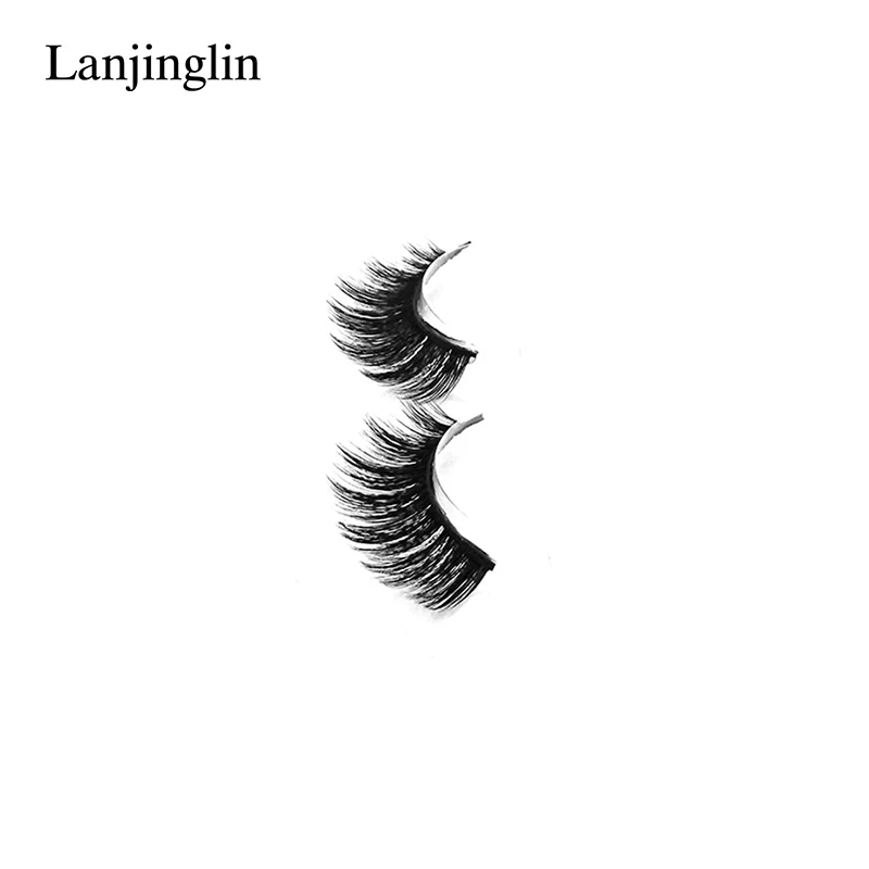 LANJINGLIN 3 Pairs 3D Mink Lashes Thick False Eyelash Extension Soft Natural Fake Eyelashes Makeup Full Strip #3d-05 | Красота и