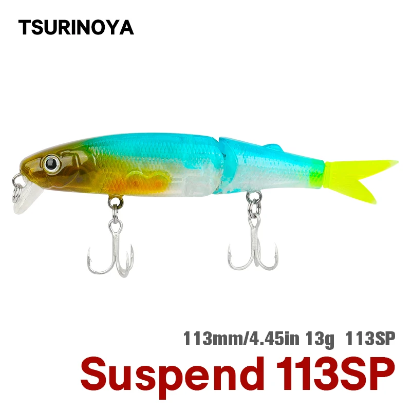 Приманка-гольян TSURINOYA с мягким хвостом 2 секции 88 мм 7 г плавающий (1 м)