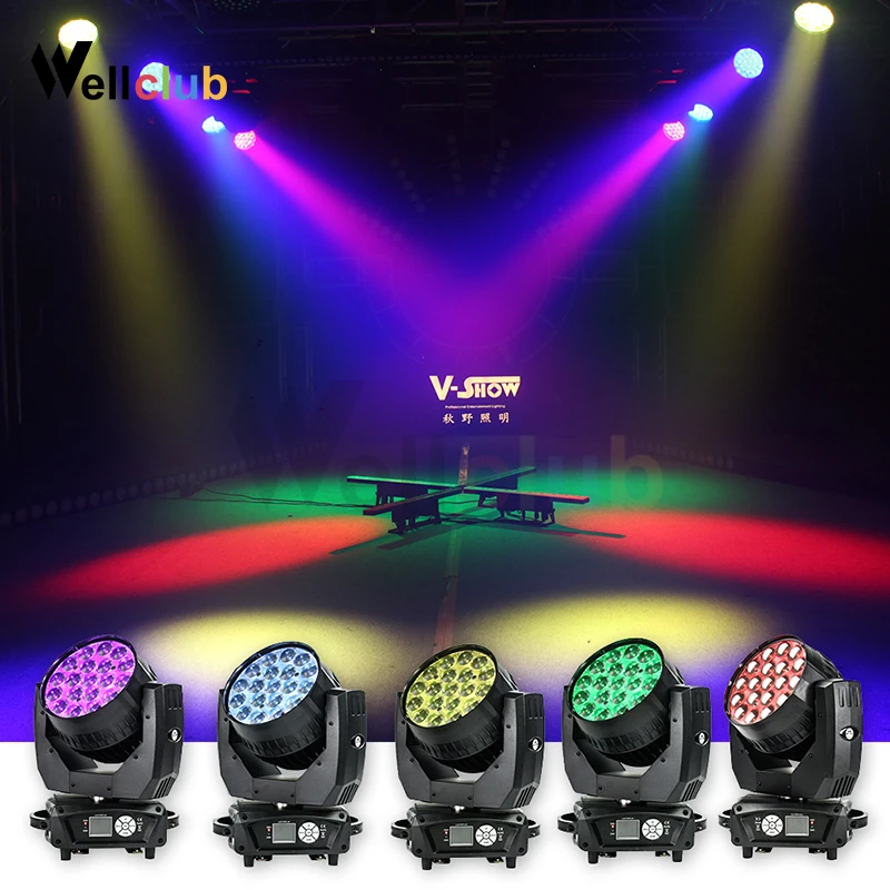 V шоу 1 шт. AURA 19x15 Вт RGBW 4in1 светодиодный луч мыть Moving головной светильник с
