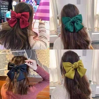 2021 new bow satin hairpin spring clip ladies elegant temperament hair accessories duckbill clip girl cute hairpin