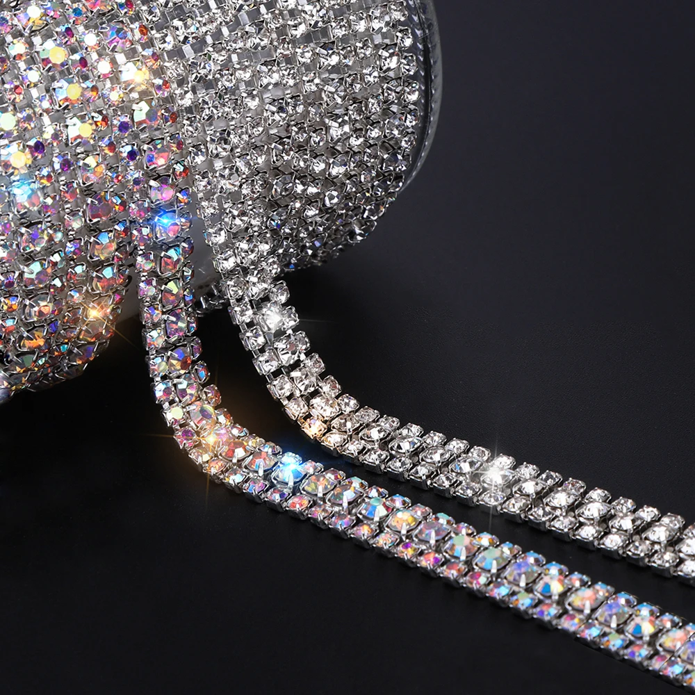 1 ярд DIY Швейные отделка орнамент из кристаллов Стразы горячей фиксации стразы