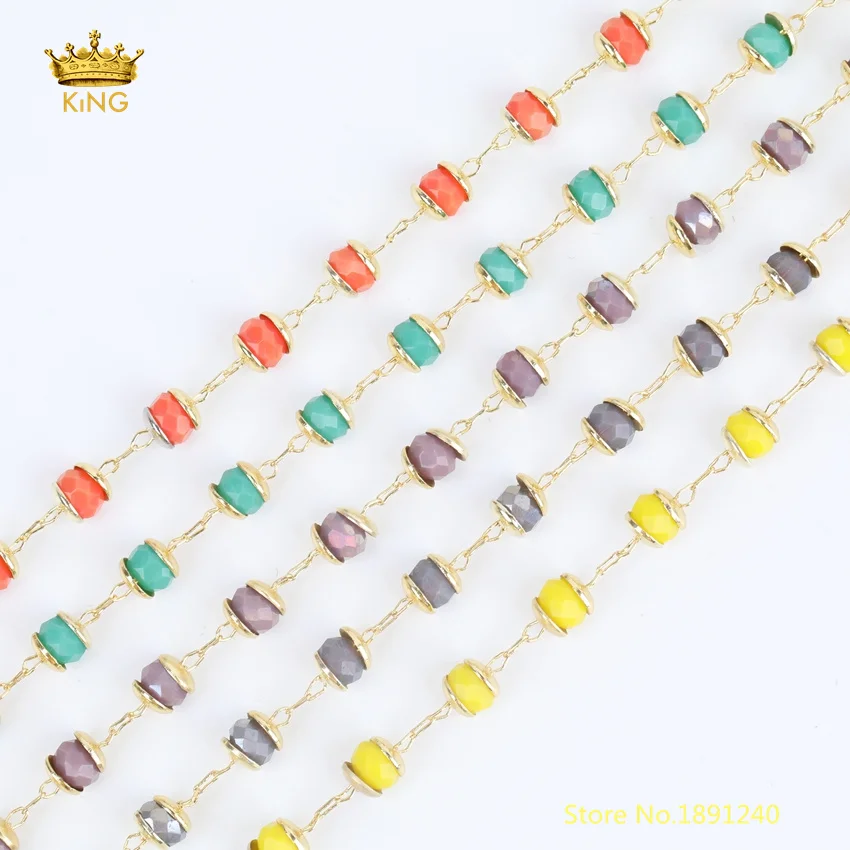 5 метров граненые цепочки из хрустального стекла ограненные круглые для чокеров