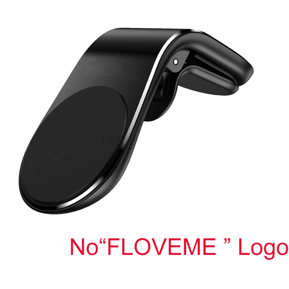 Black No Logo Магнитный держатель для телефона FLOVEME для Xiaomi Mi 9 8 SE redmi note 7 с вентиляционным отверстием, магнитный автомобильный держатель для телефона huawei P20 30 Lite - Цвет: Black No Logo