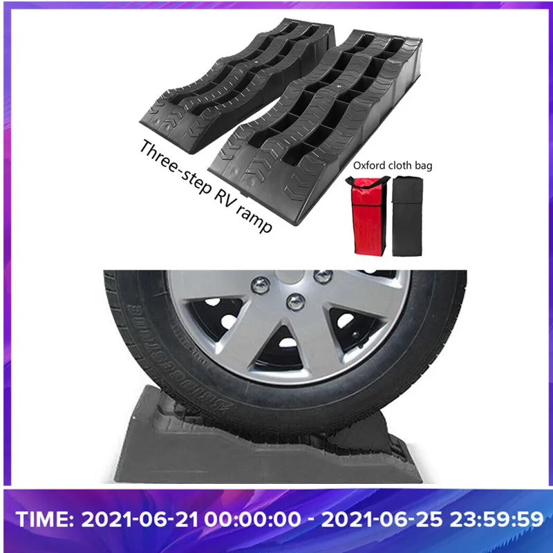 

1 Set 21X60CM Plastic RV Car Brake Ramp Wheelchair Limit Ramp Mat Pad RV Parking Device Ramp Tire Anti-skid Pad Leveling Device