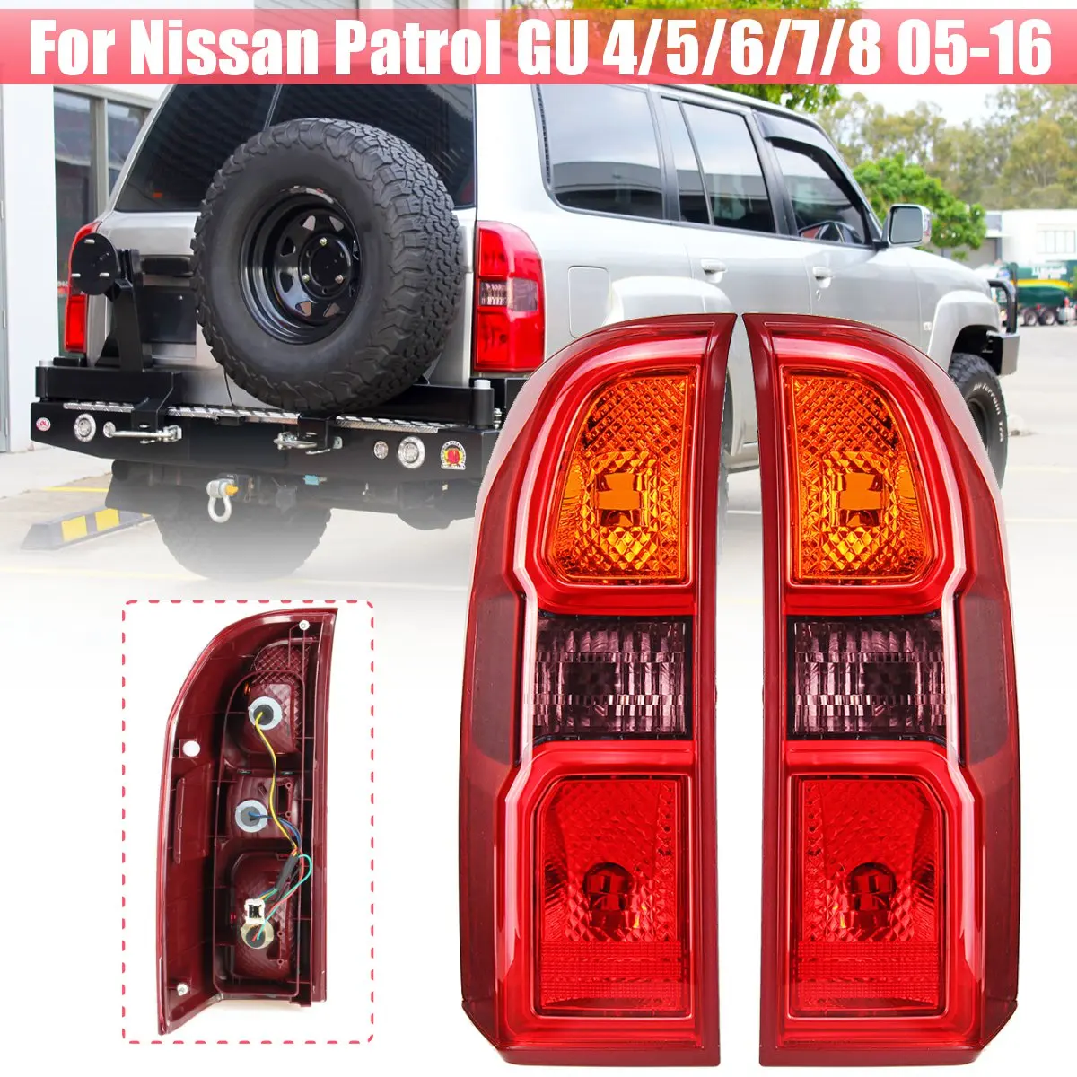 

Pair Rear Tail Light Brake Lamp Tail Lamp For Nissan Patrol GU 4/5/6/7/8 2005 2006 2007 2008 2009 2010 2011 2012 2013-2016