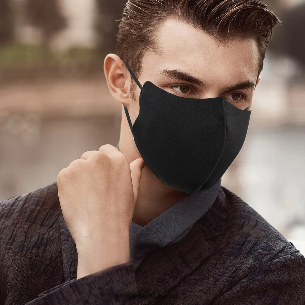 

Adult Unisex Black Cotton Face Mask Adjustable Cloth Mask Face Shield Washable Man Woman Reusable Protective Mask Mascarillas
