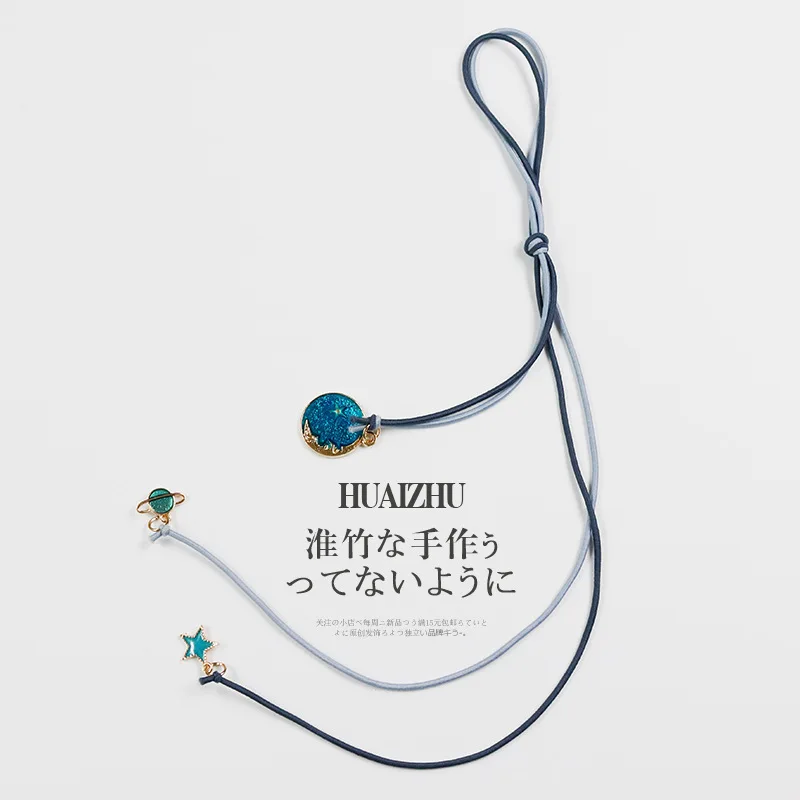 Веревка для волос с изображением звездного неба длинное кольцо украшения в ретро