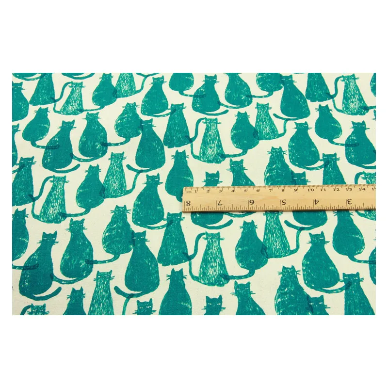 Половина двор ткань из плотного хлопка с милый рисунок кошкой Собственными