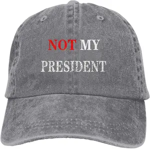 Not My President Sports Denim Cap Adjustable Unisex Plain Baseball Cowboy Snapback Hat